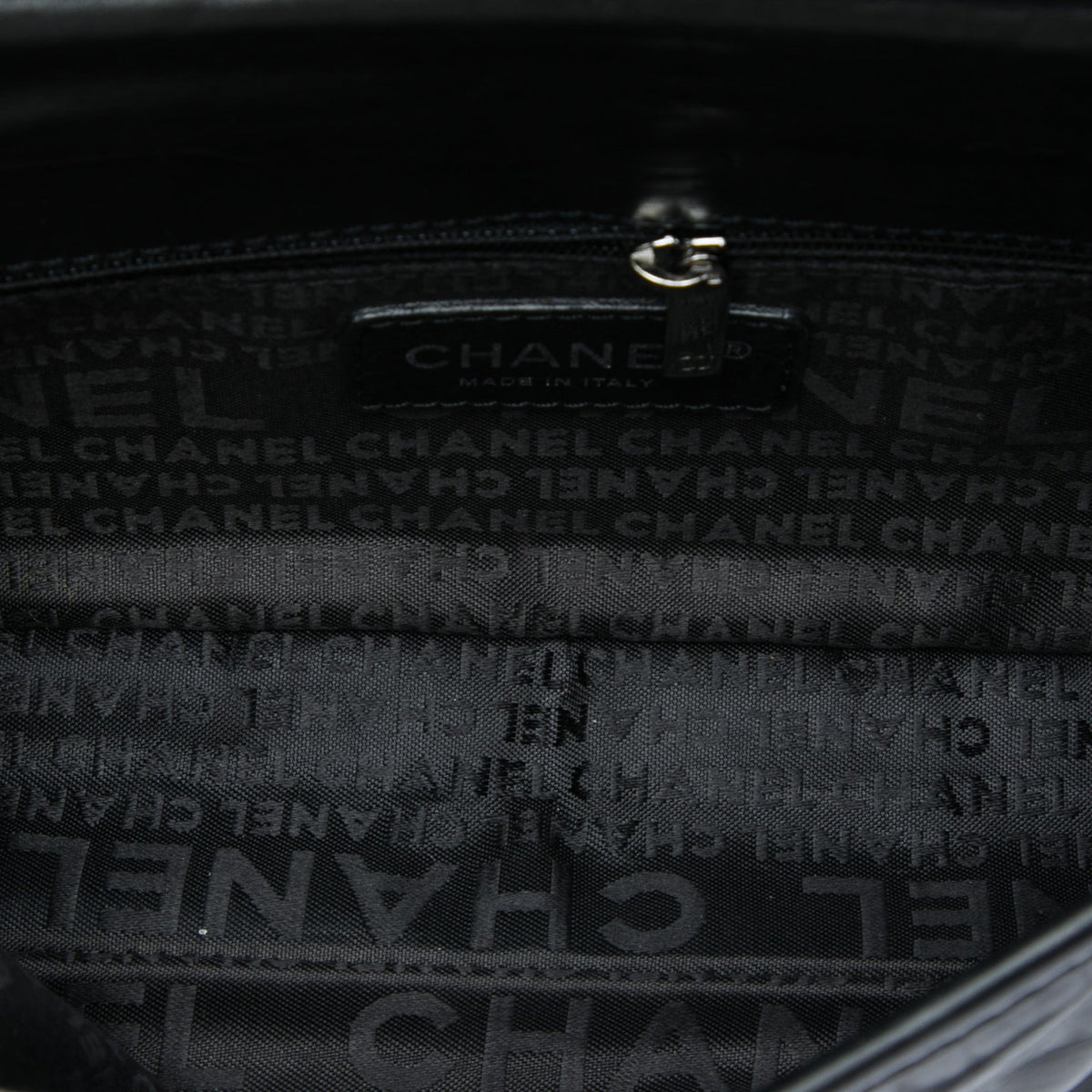 Chanel Quilted Aged Calfskin Oval Logo Flap — Black