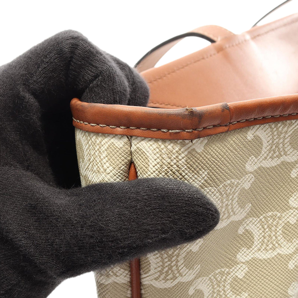 Celine Medium Coated Canvas Triomphe Cabas Tote — Beige
