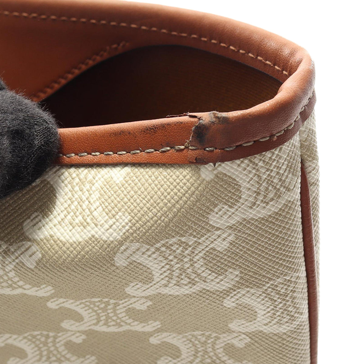 Celine Medium Coated Canvas Triomphe Cabas Tote — Beige