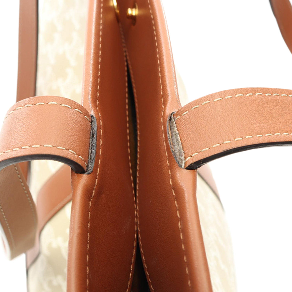 Celine Medium Coated Canvas Triomphe Cabas Tote — Beige