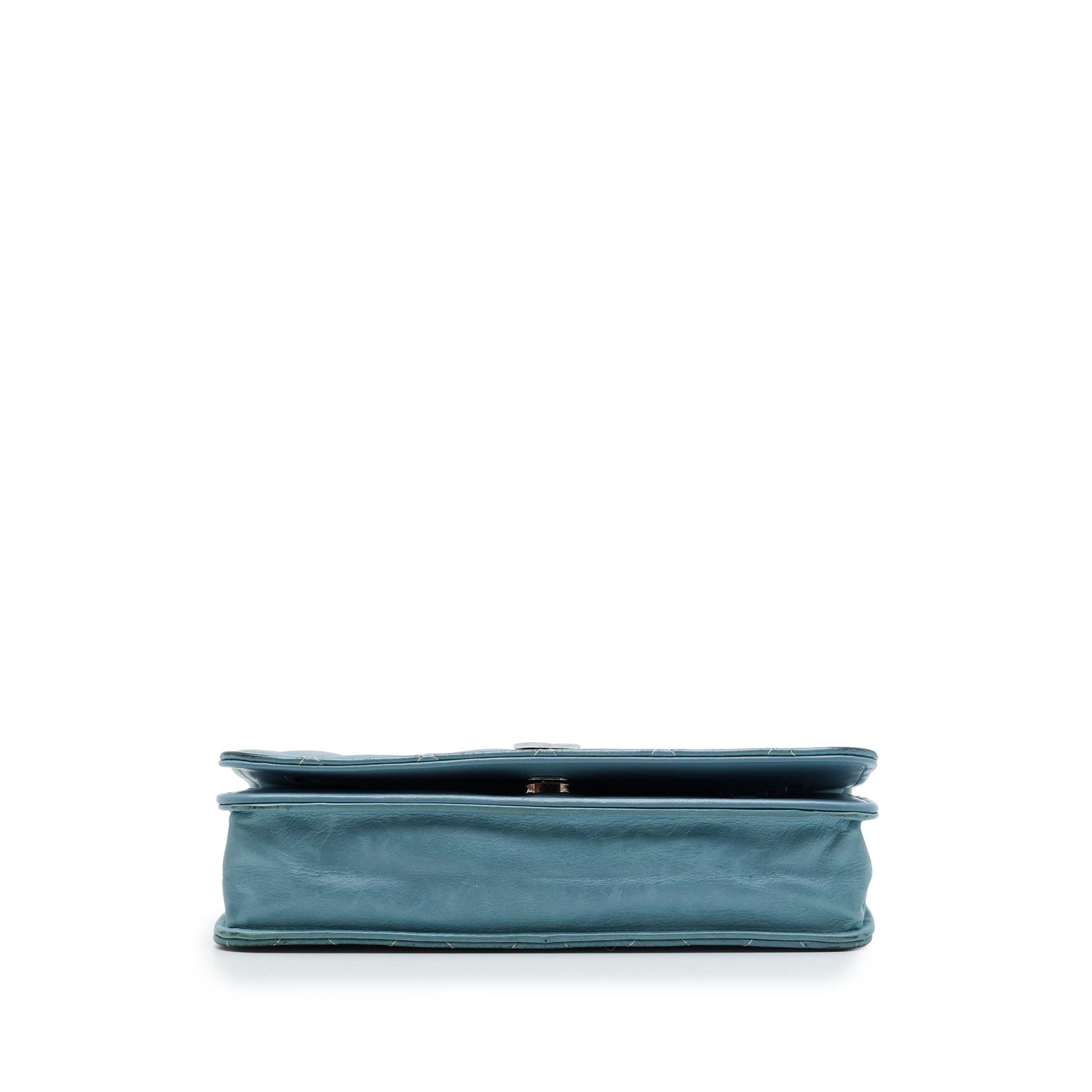 Chanel CC Quilted Ombre Patent and Aged Calfskin Crystal Wallet On Chain