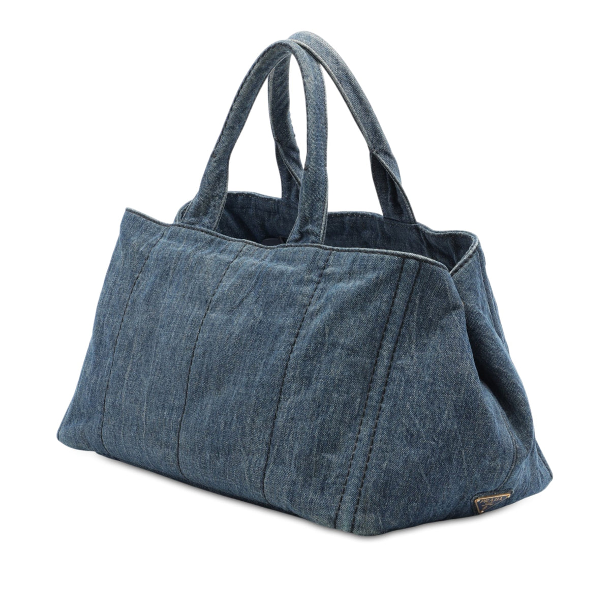 Prada Large Denim Canapa Logo Tote