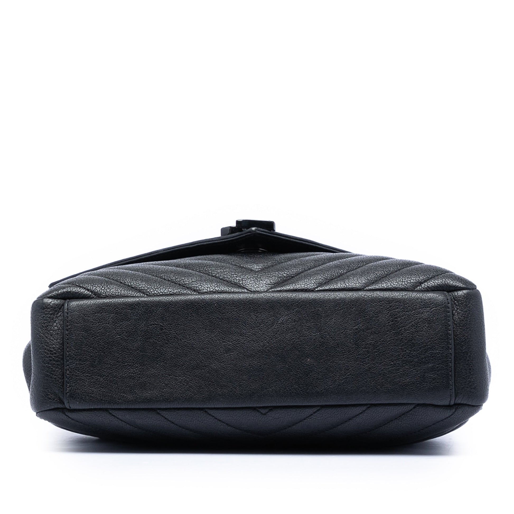 Saint Laurent Medium Chevron Sheepskin Monogram College Satchel