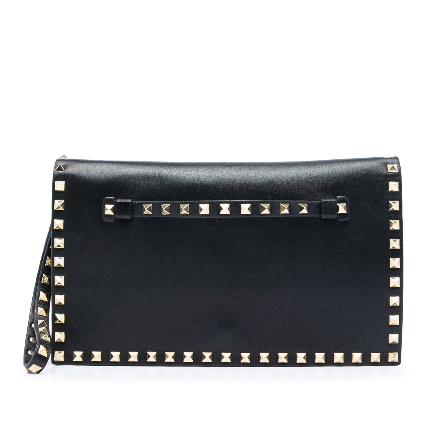 Valentino Leather Rockstud Flap Clutch