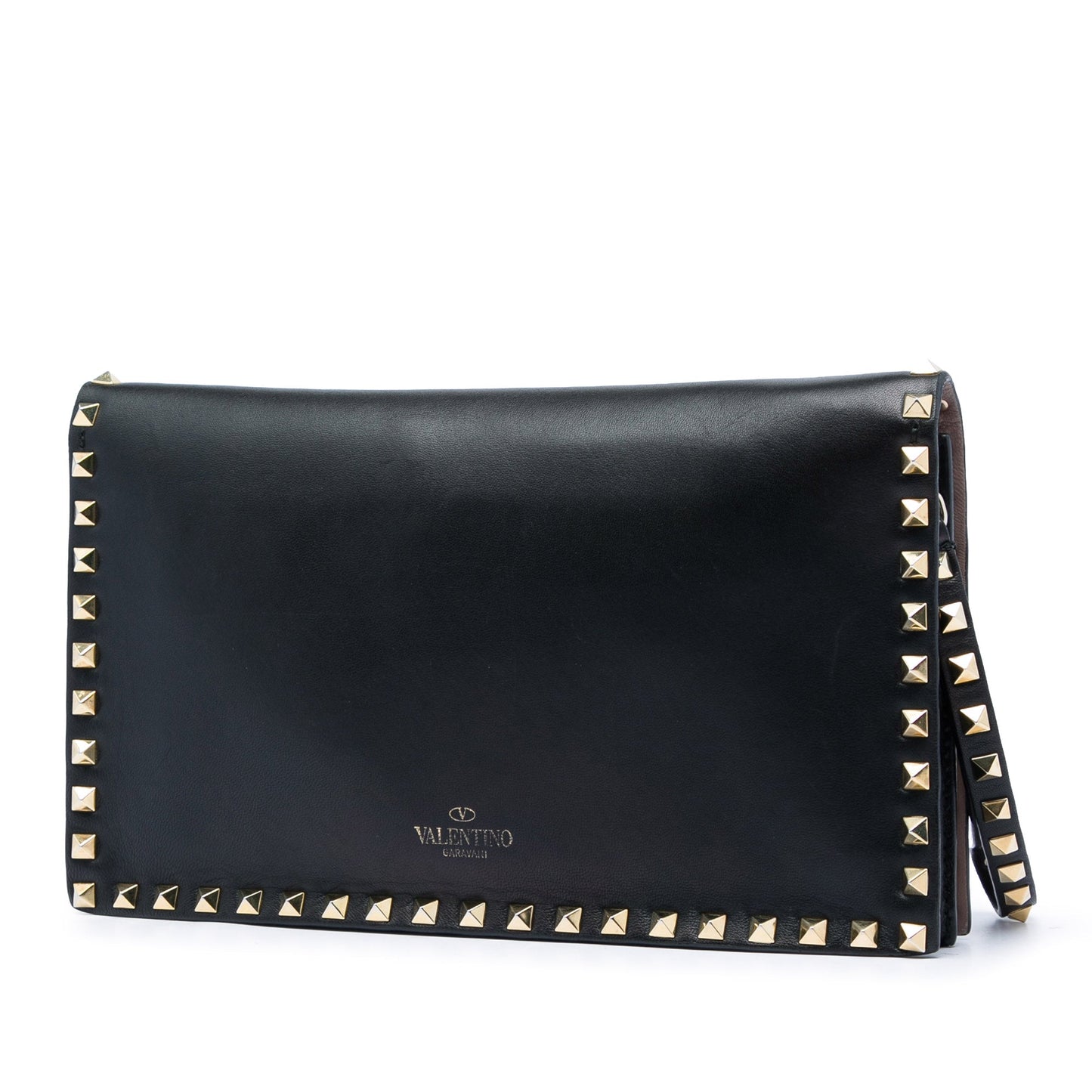 Valentino Leather Rockstud Flap Clutch
