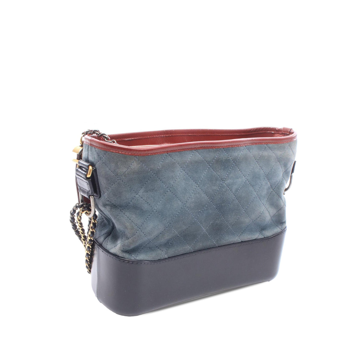 Chanel Large Tricolor Quilted Suede and Calfskin Gabrielle Hobo — Blue