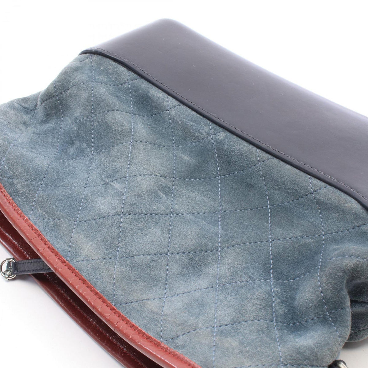 Chanel Large Tricolor Quilted Suede and Calfskin Gabrielle Hobo — Blue