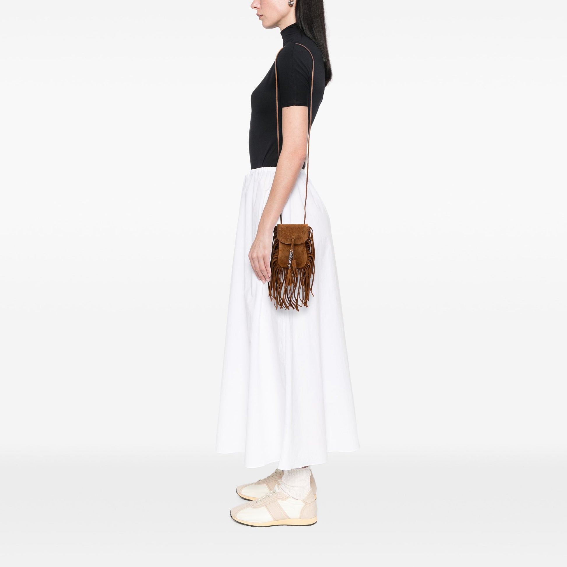 Saint Laurent Toy Suede Anita Fringed Crossbody