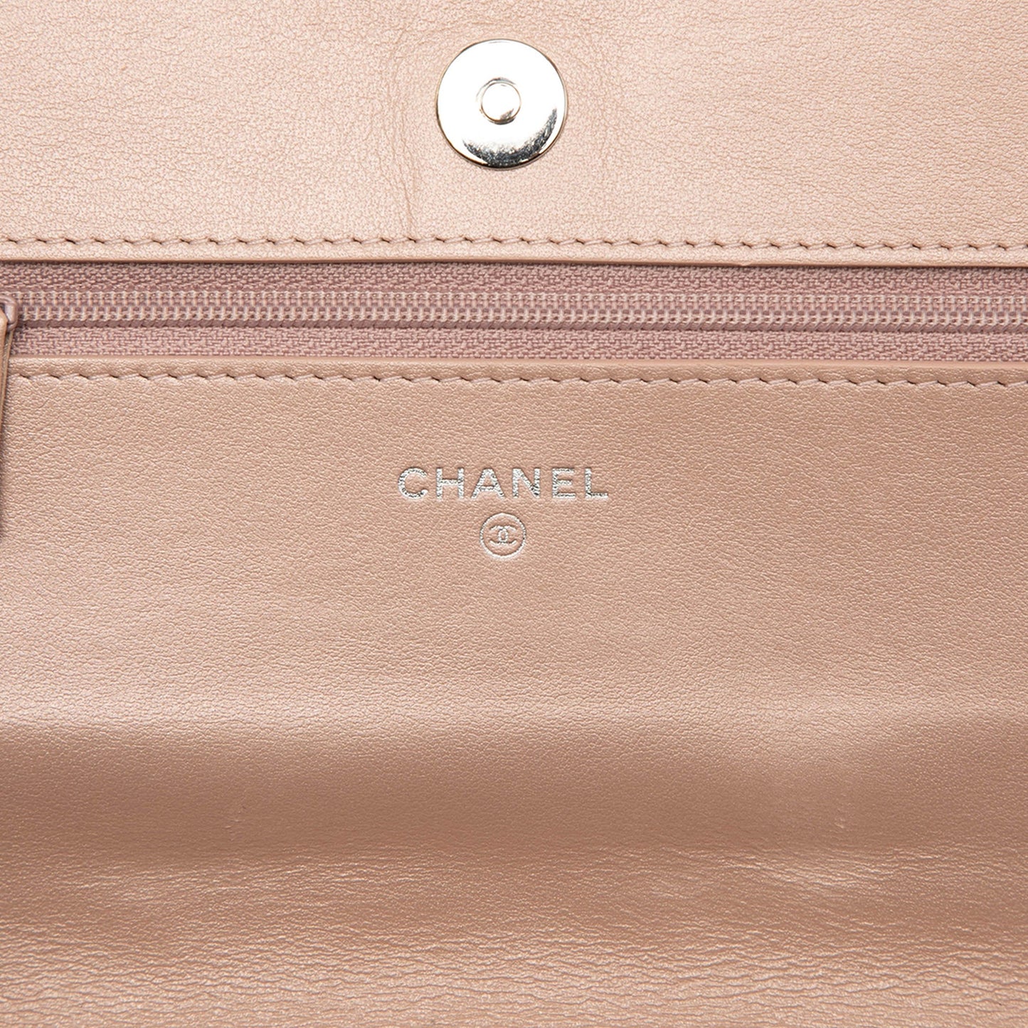 Chanel CC Embossed Lambskin Camellia Wallet On Chain