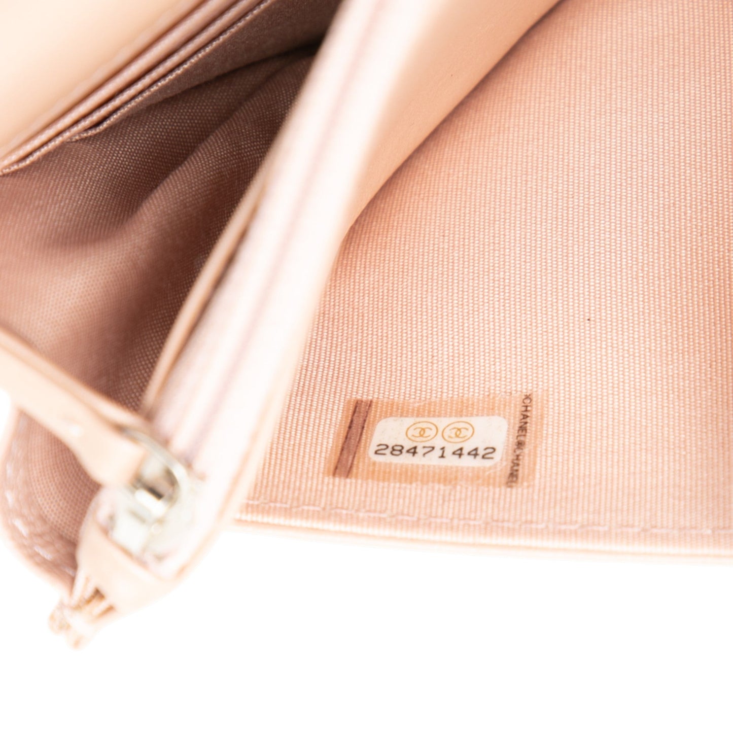 Chanel CC Embossed Lambskin Camellia Wallet On Chain