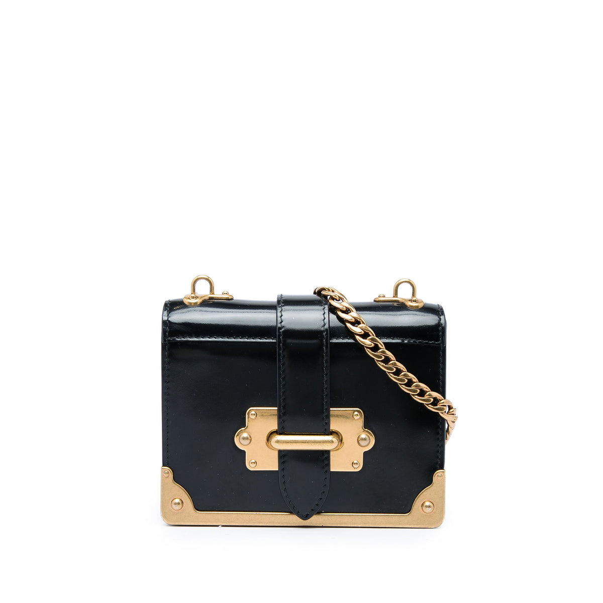 Prada Micro Spazzolato Cahier Crossbody — Black