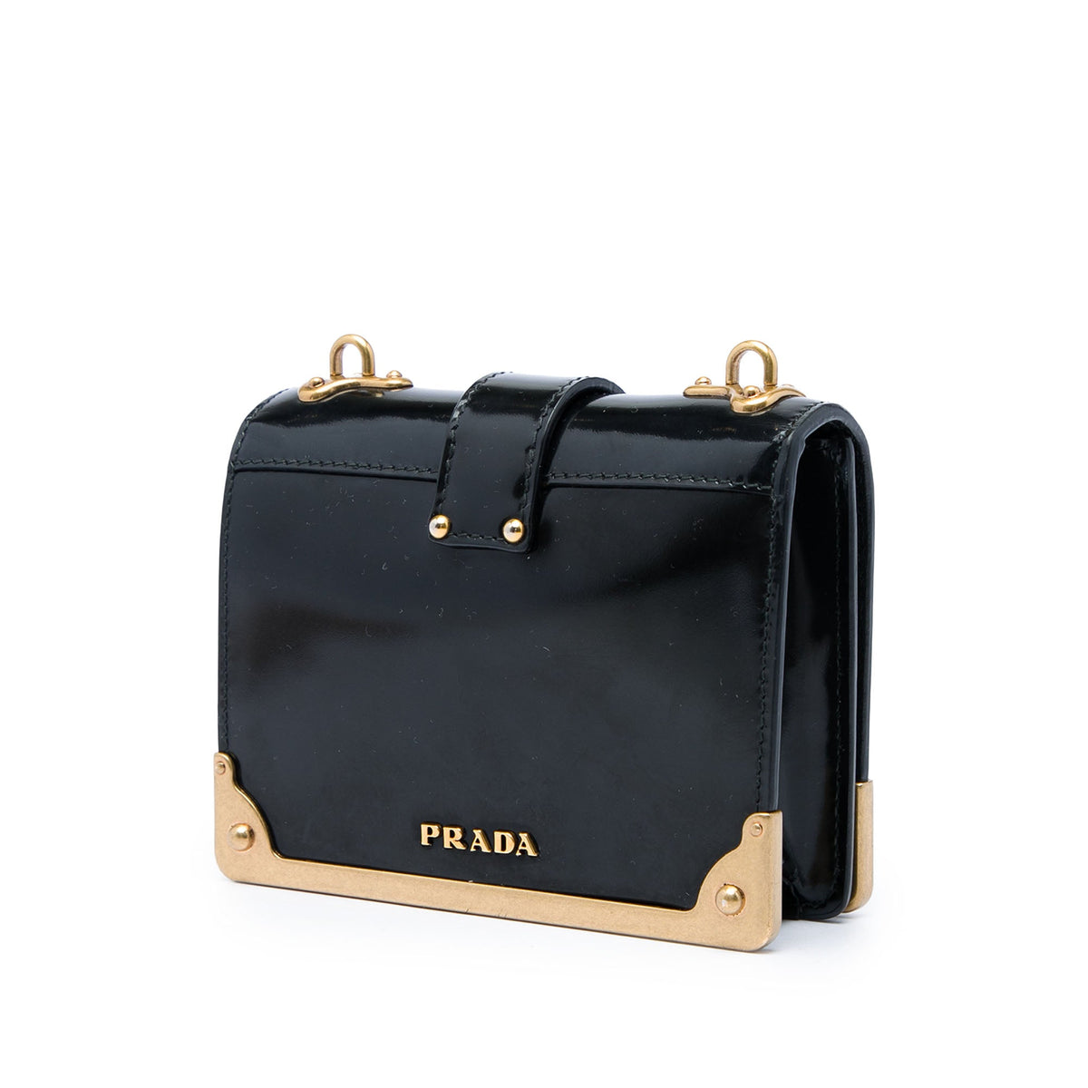 Prada Micro Spazzolato Cahier Crossbody — Black