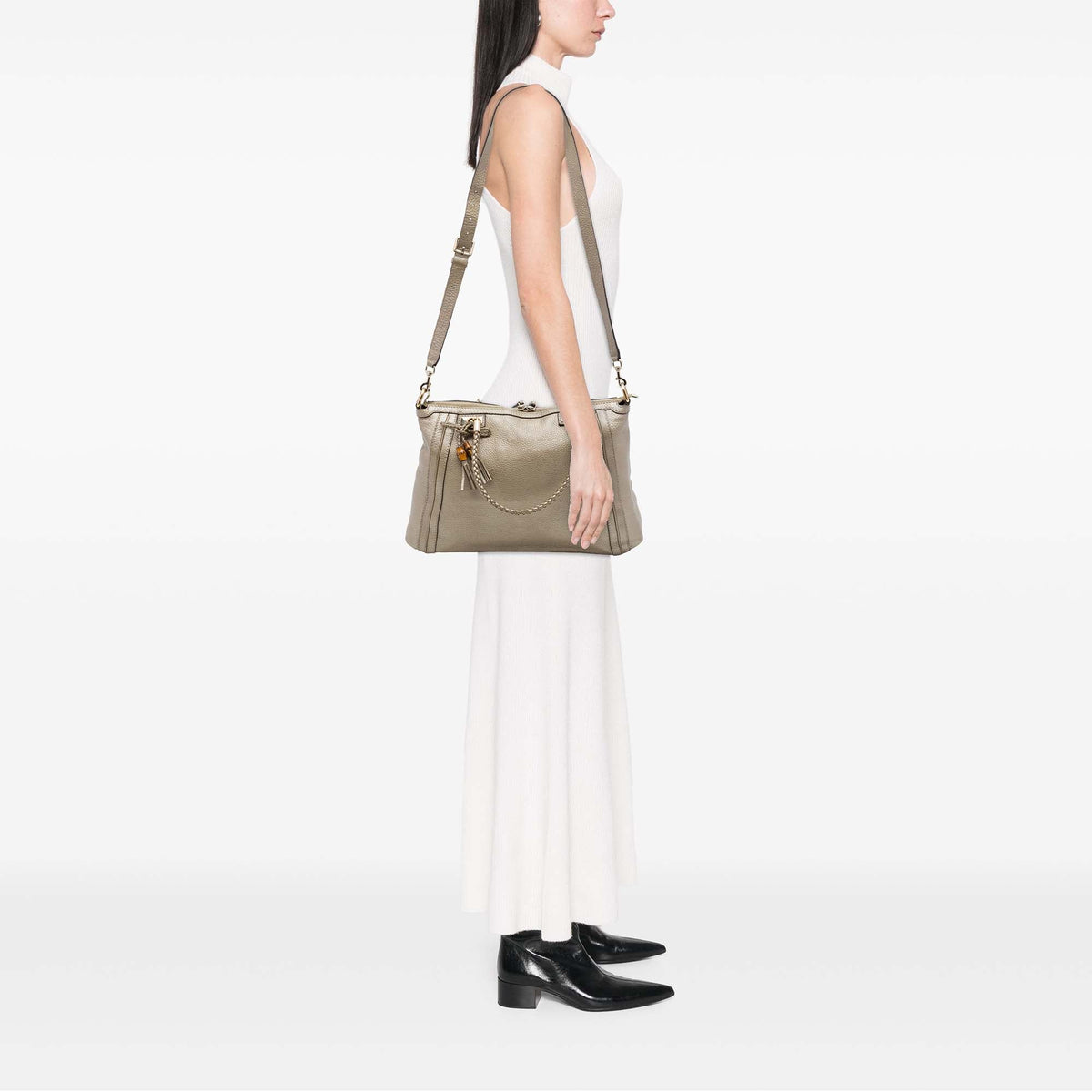 Gucci Metallic Calfskin Bella Convertible Tote