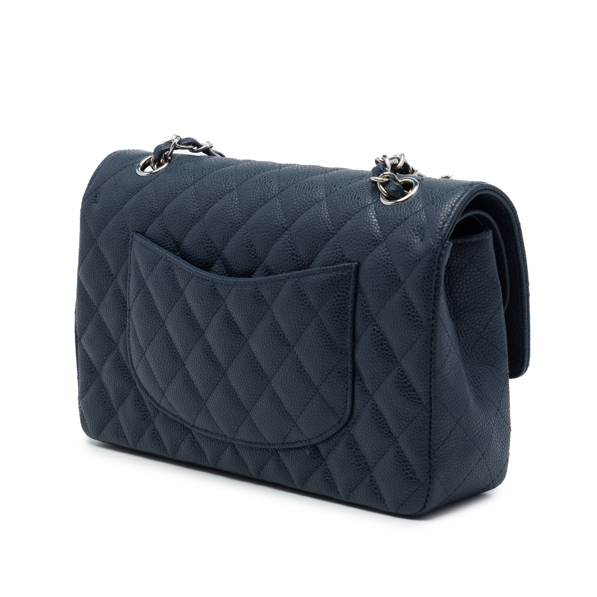 Chanel Medium Classic Caviar Double Flap — Blue