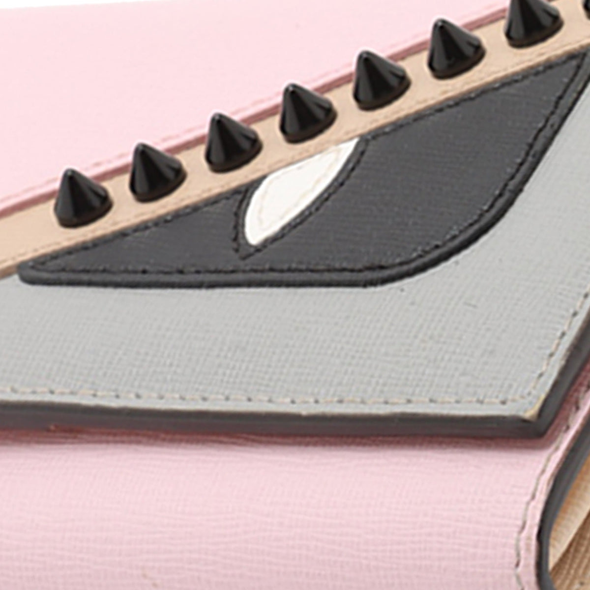 Fendi Studded Leather Monster Eyes Tube Wallet On Chain