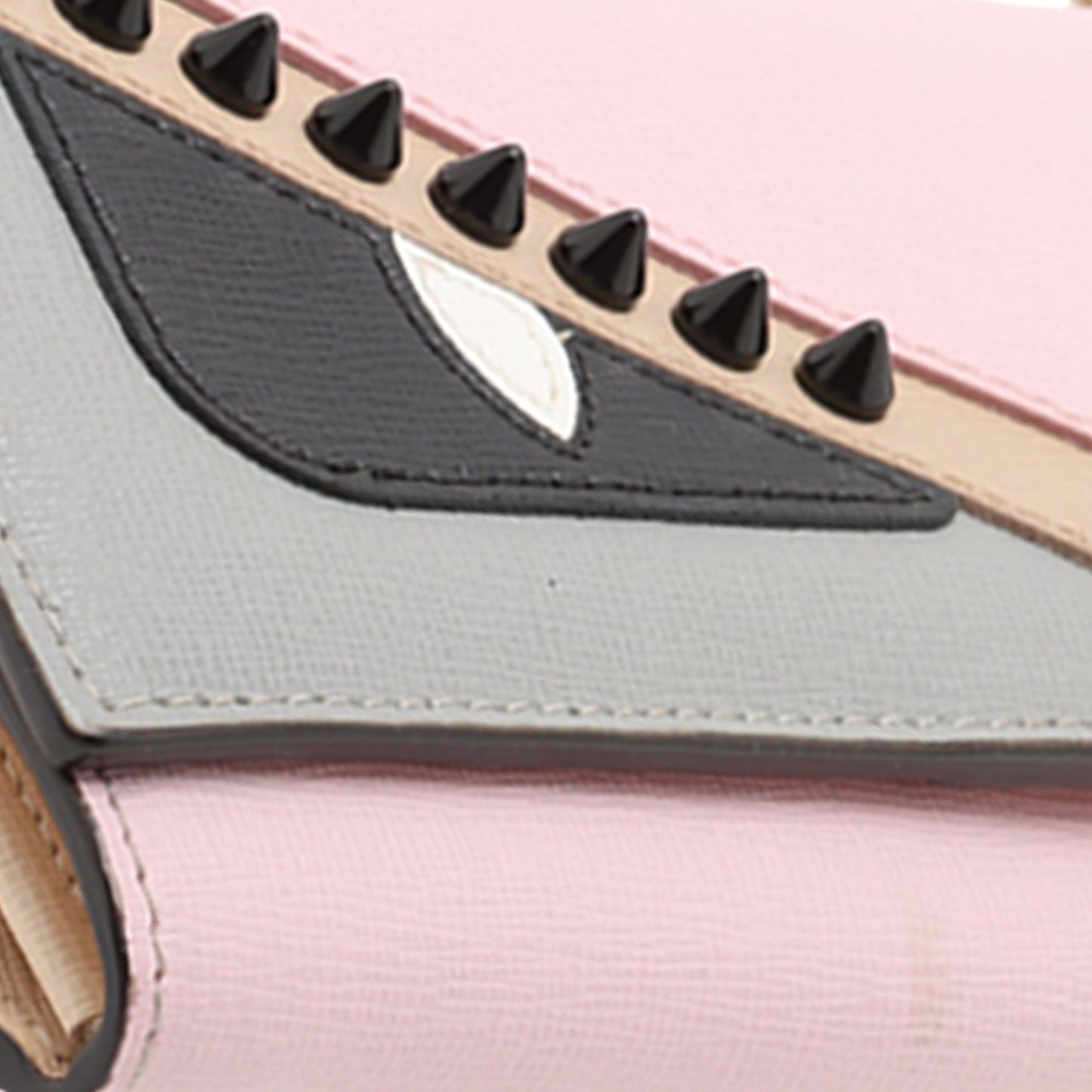 Fendi Studded Leather Monster Eyes Tube Wallet On Chain