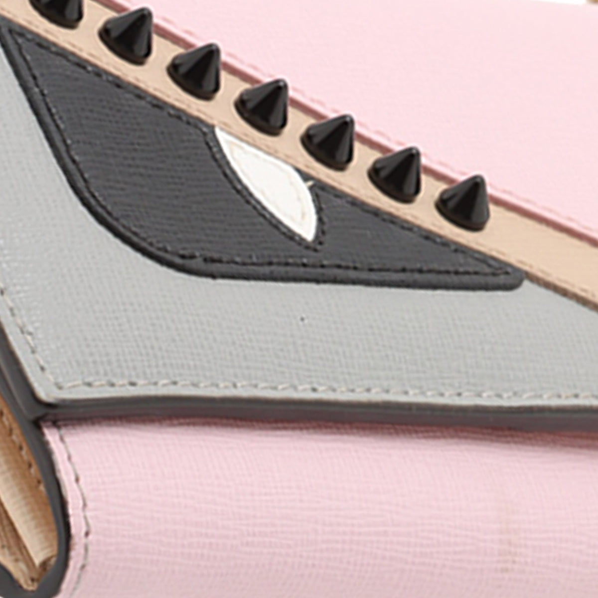 Fendi Studded Leather Monster Eyes Tube Wallet On Chain