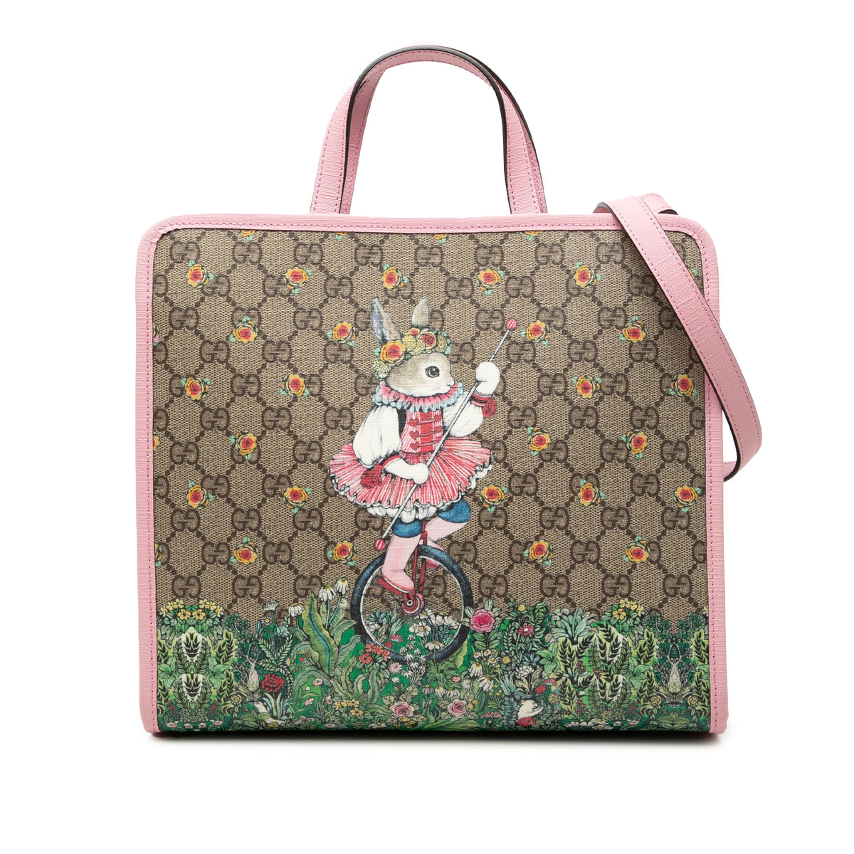 Gucci Yuko Higuchi GG Supreme Rabbit Satchel — Beige
