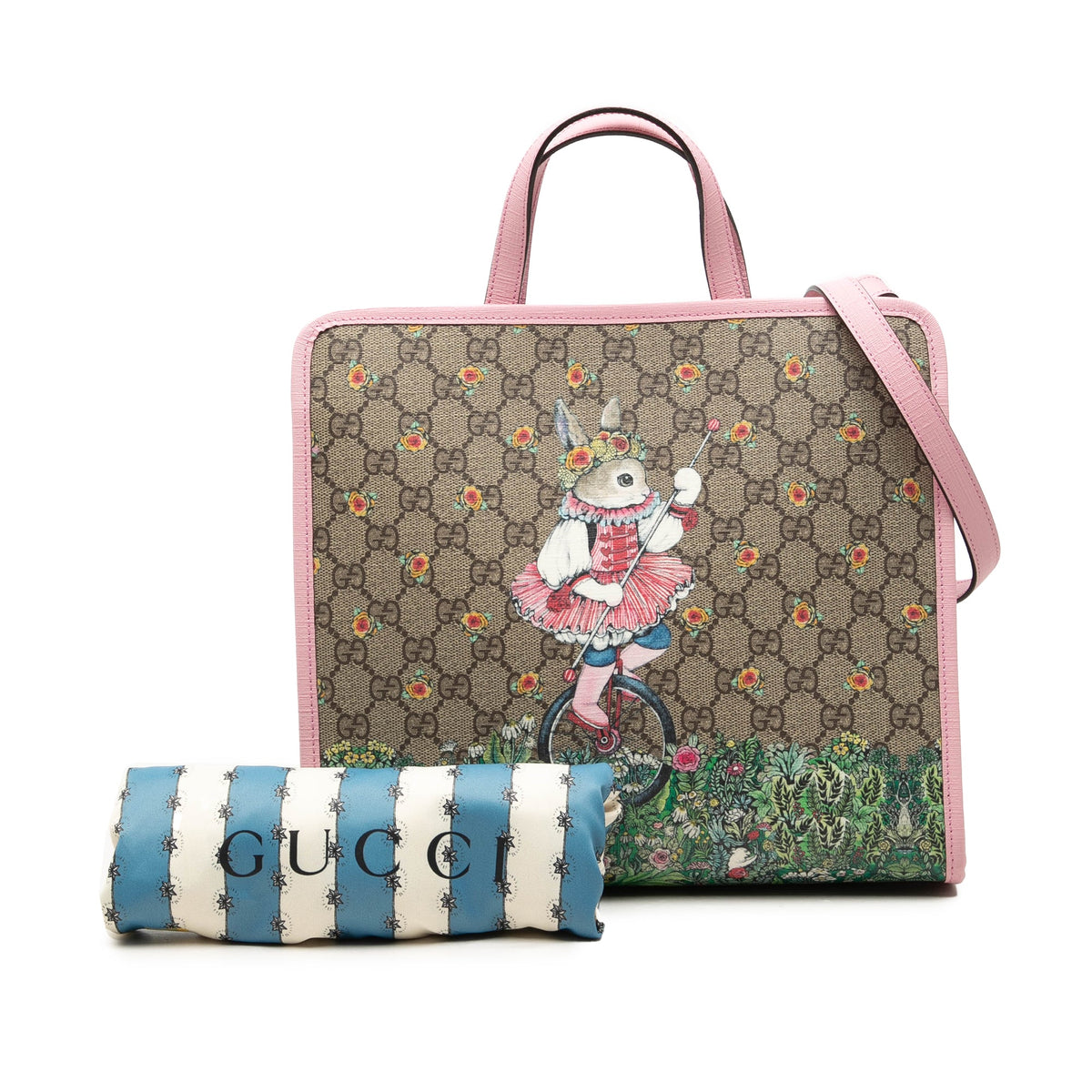 Gucci Yuko Higuchi GG Supreme Rabbit Satchel — Beige