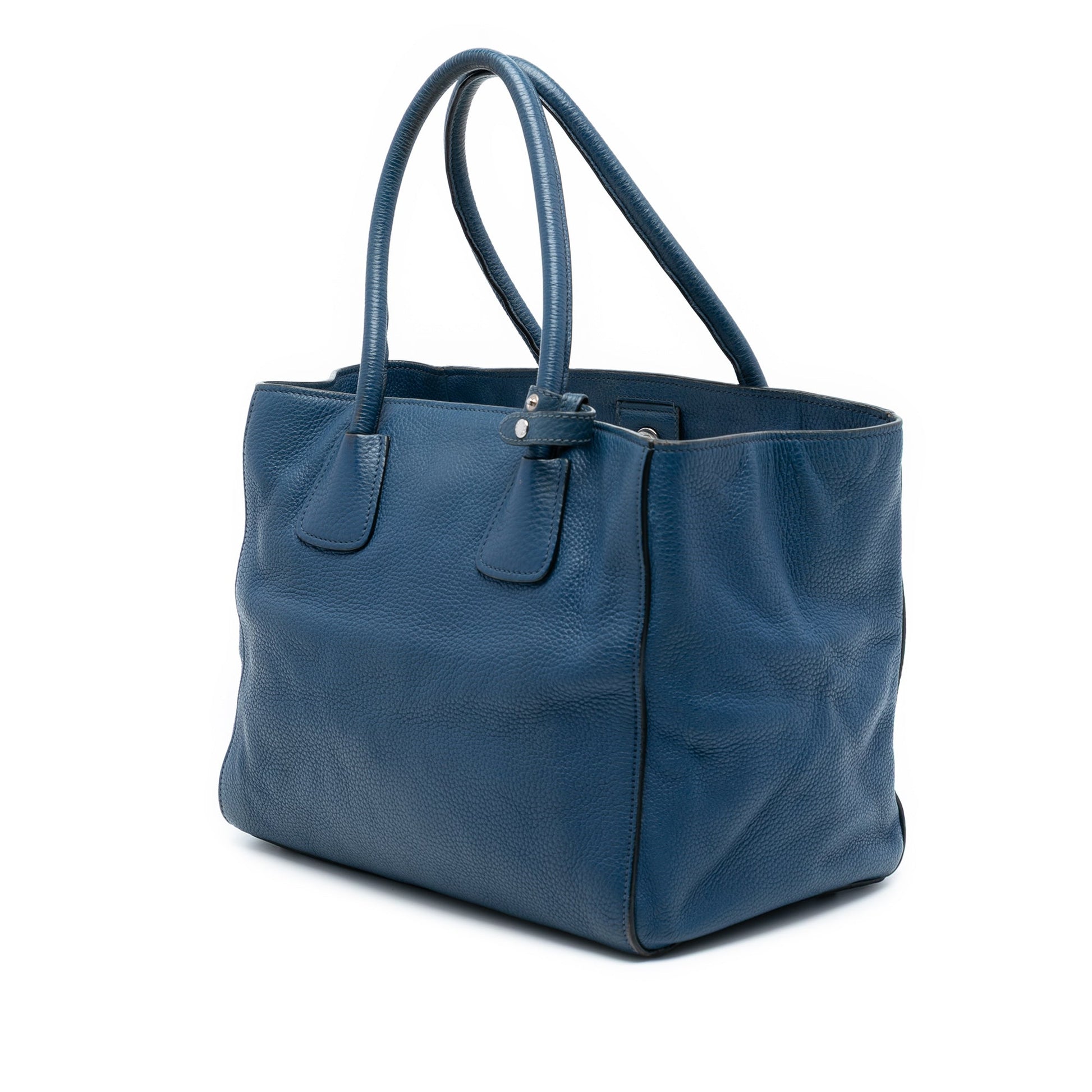 Prada Vitello Daino Front Pocket Open Convertible Tote