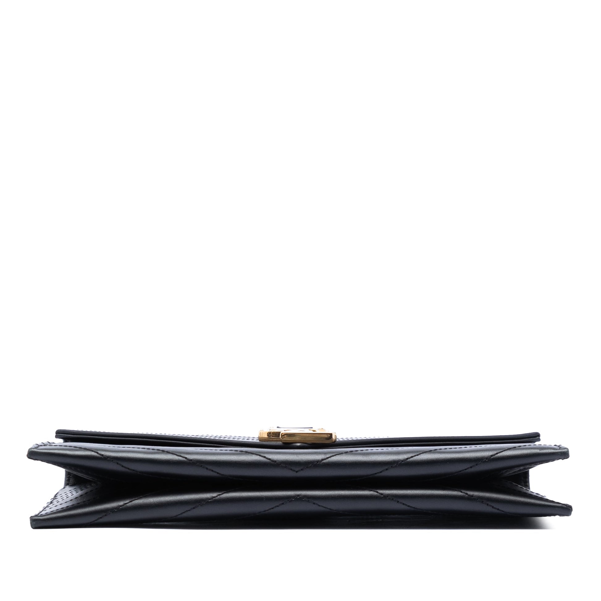 Saint Laurent Lambskin Chevron Monogram Clutch