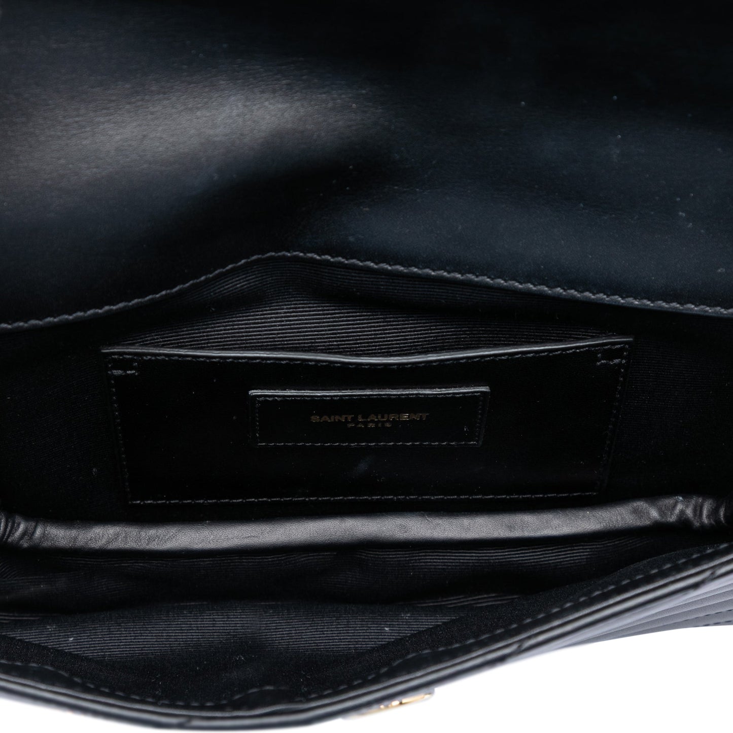 Saint Laurent Lambskin Chevron Monogram Clutch