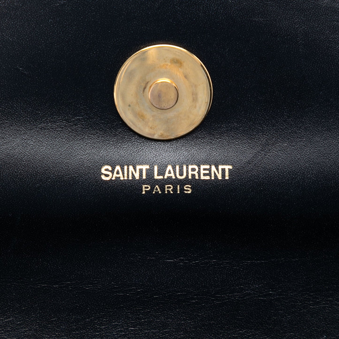Saint Laurent Lambskin Chevron Monogram Clutch