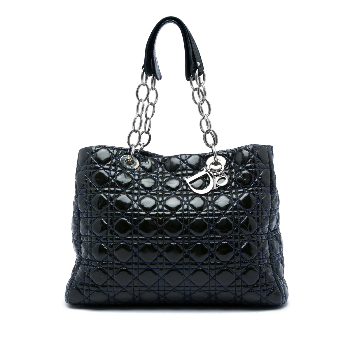 Dior Large Patent Cannage Lady Dior Soft Shopping Tote