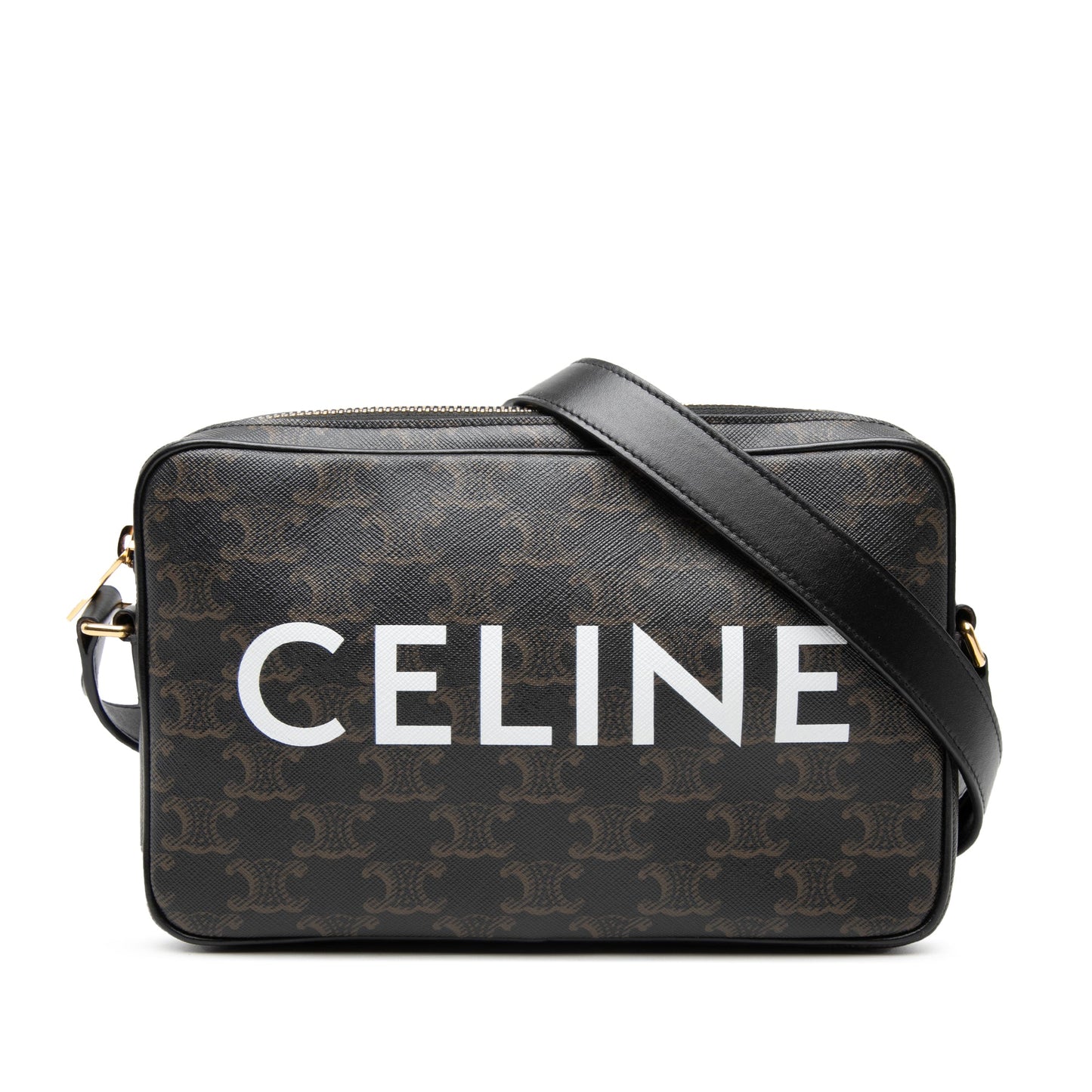 Celine Medium Triomphe Coated Canvas Logo Crossbody
