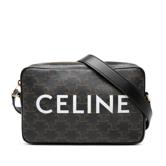 Celine Medium Triomphe Coated Canvas Logo Crossbody