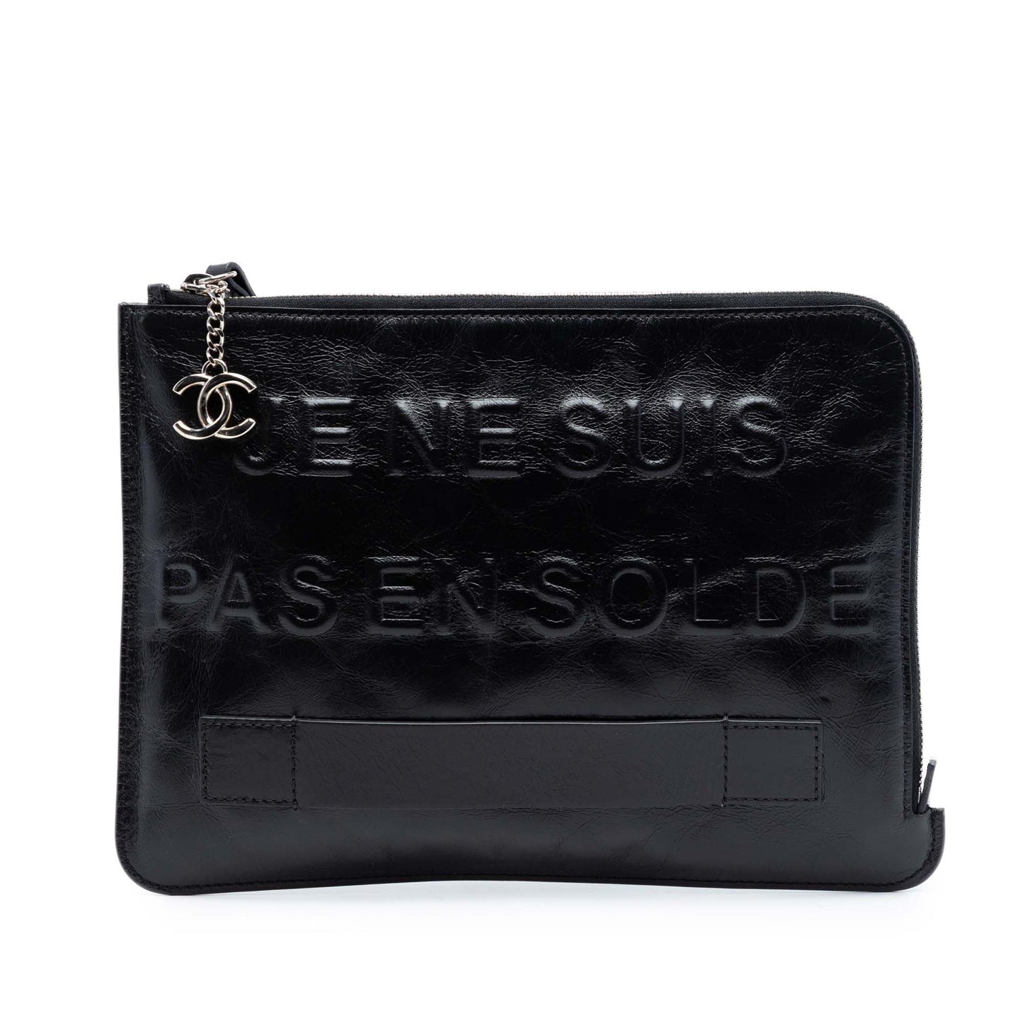 Chanel Distressed Calfskin Je Ne Suis Pas En Solde Clutch