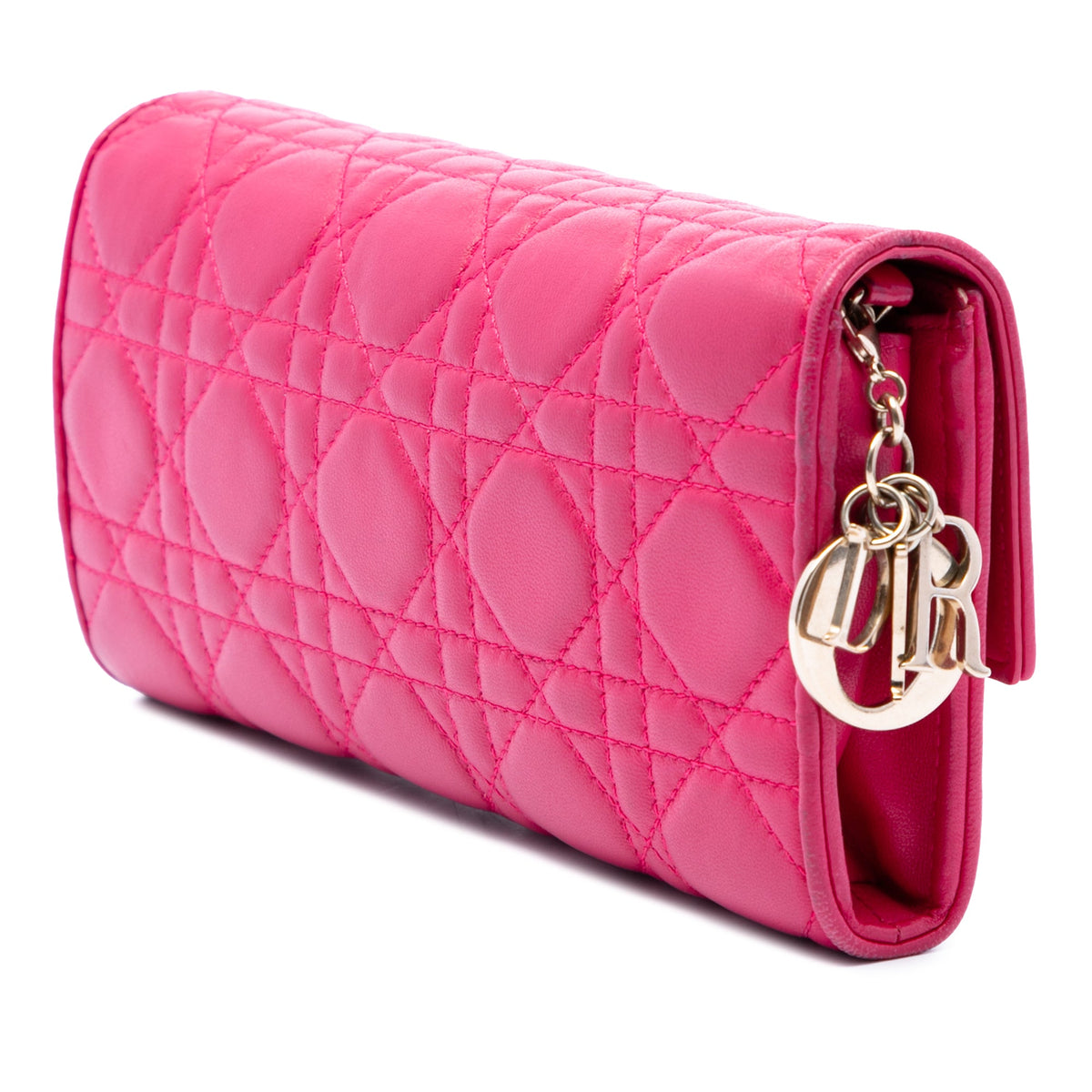 Dior Lambskin Cannage Lady Dior Wallet On Chain