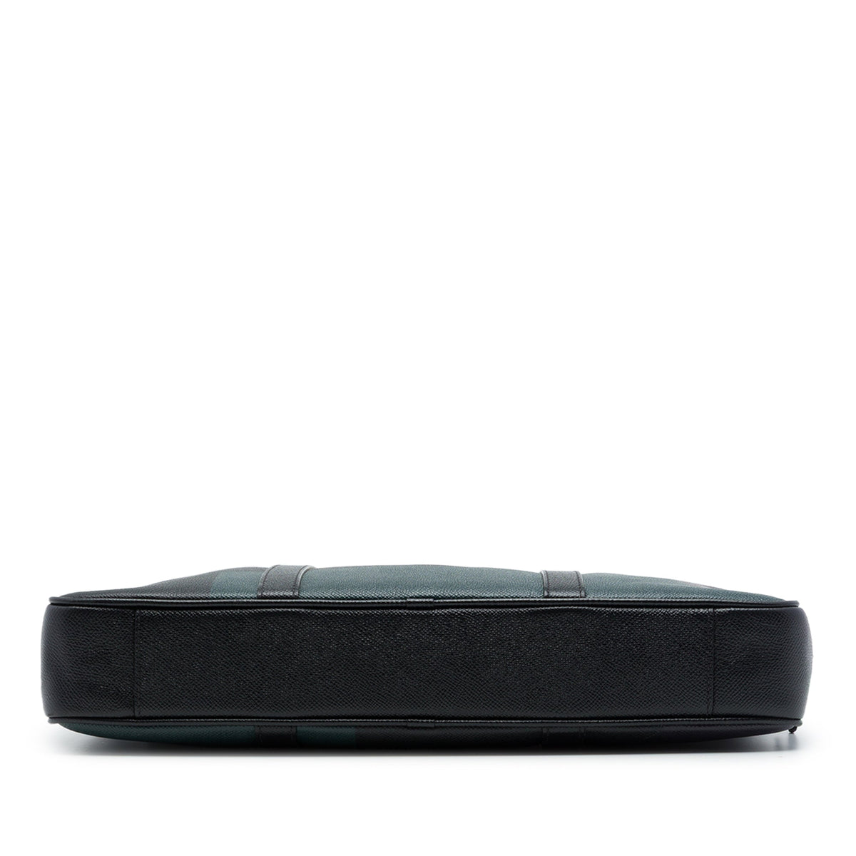 Burberry Grained Calfskin Colorblock Newburg Business Bag — Black