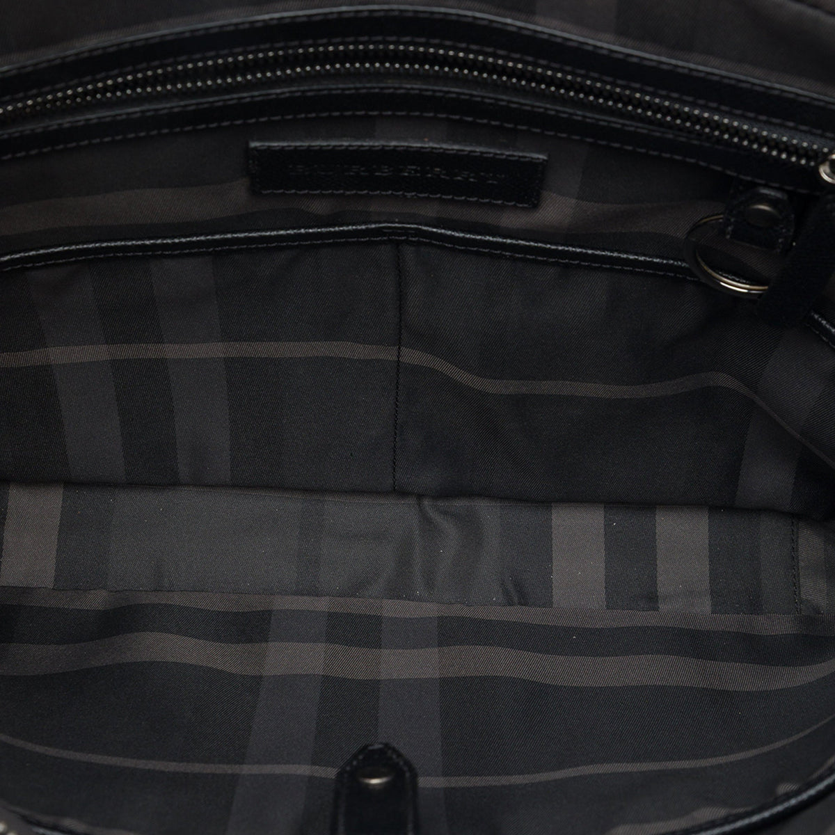 Burberry Grained Calfskin Colorblock Newburg Business Bag — Black