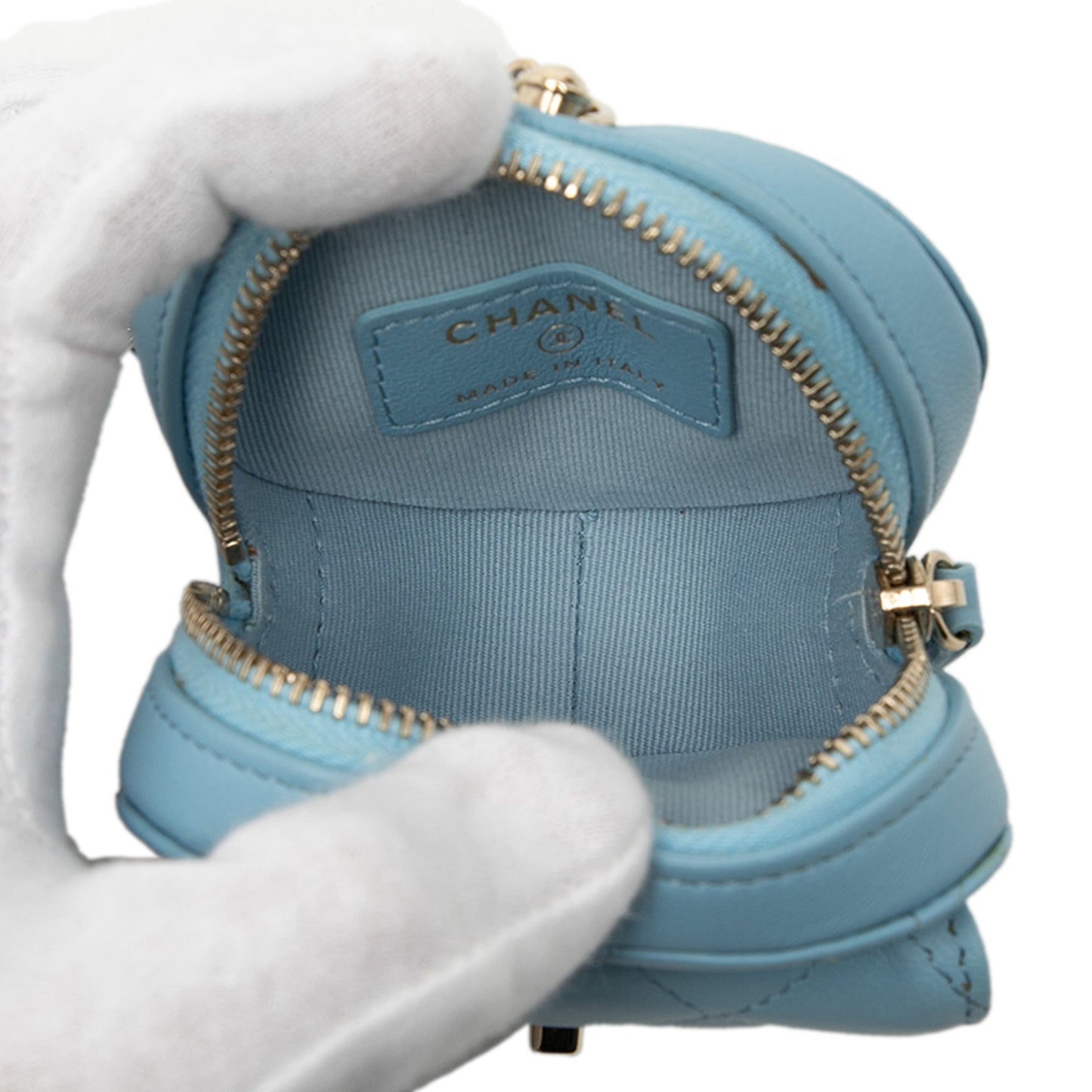 Chanel Mini Quilted Lambskin CC in Love Heart Necklace Bag