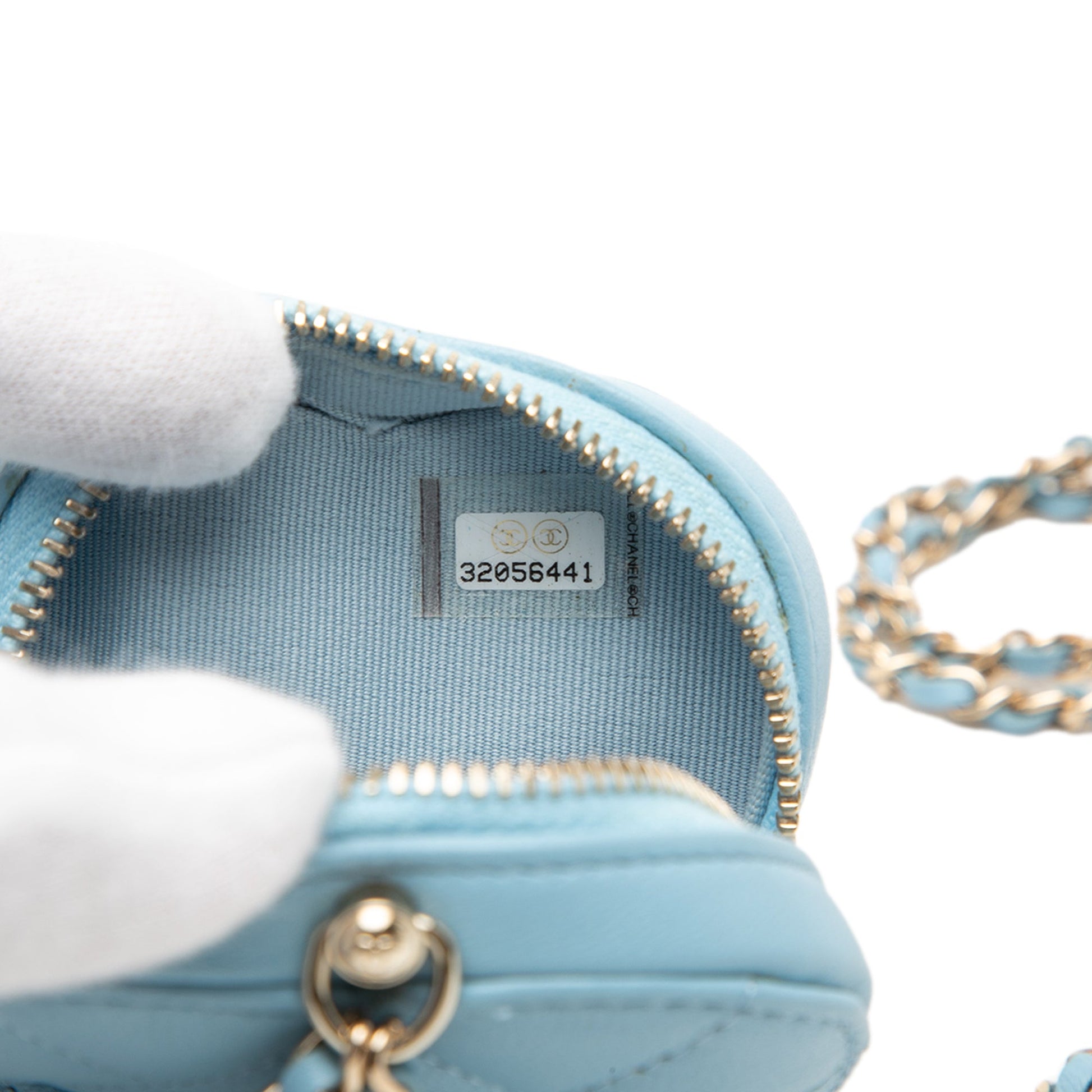 Chanel Mini Quilted Lambskin CC in Love Heart Necklace Bag