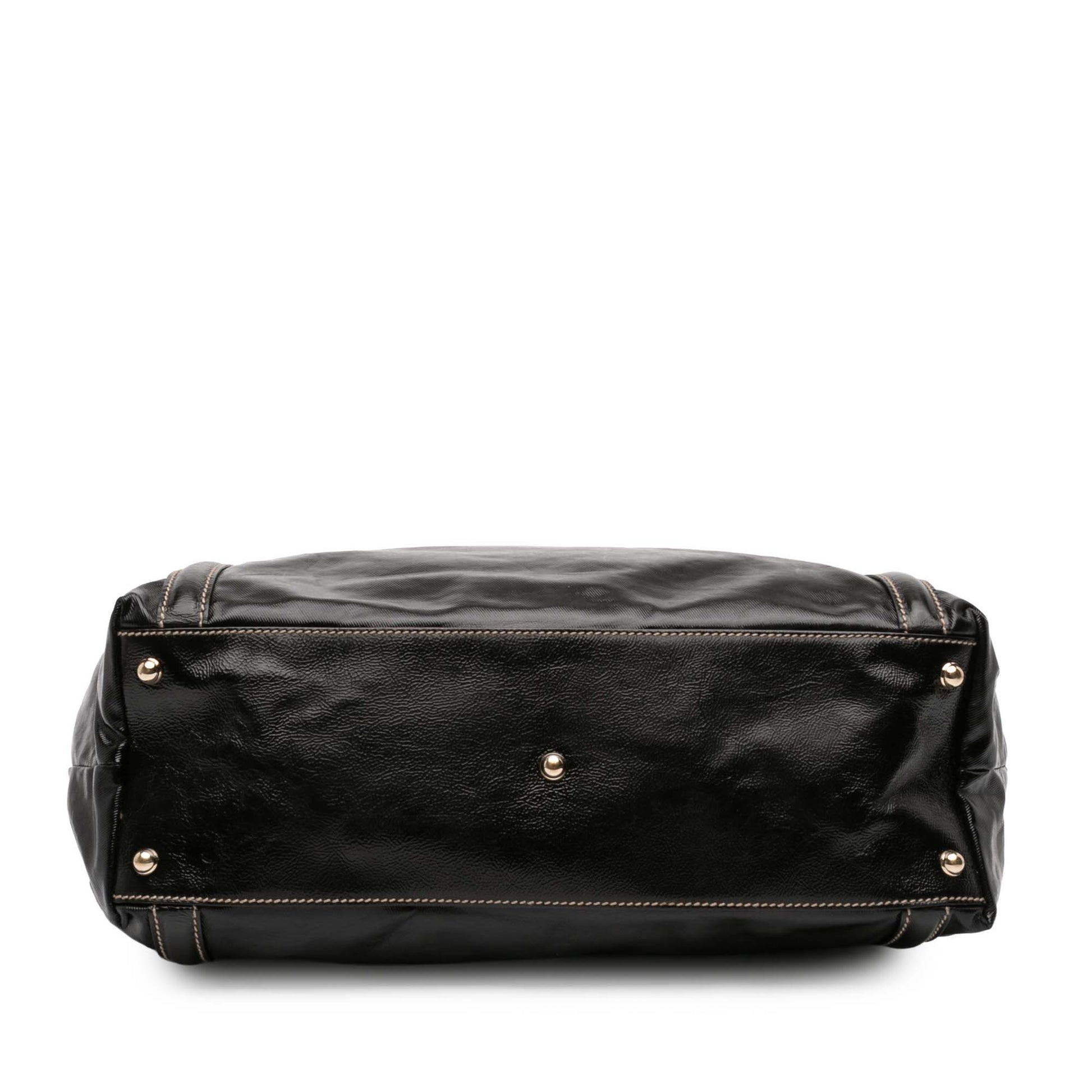 Gucci Patent Dialux Britt Web Tote
