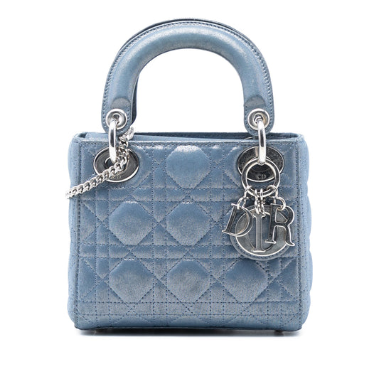 Dior Mini Iridescent Lambskin Cannage Lady Dior