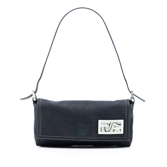 Fendi Canvas FF Marble Baguette Shoulder Bag