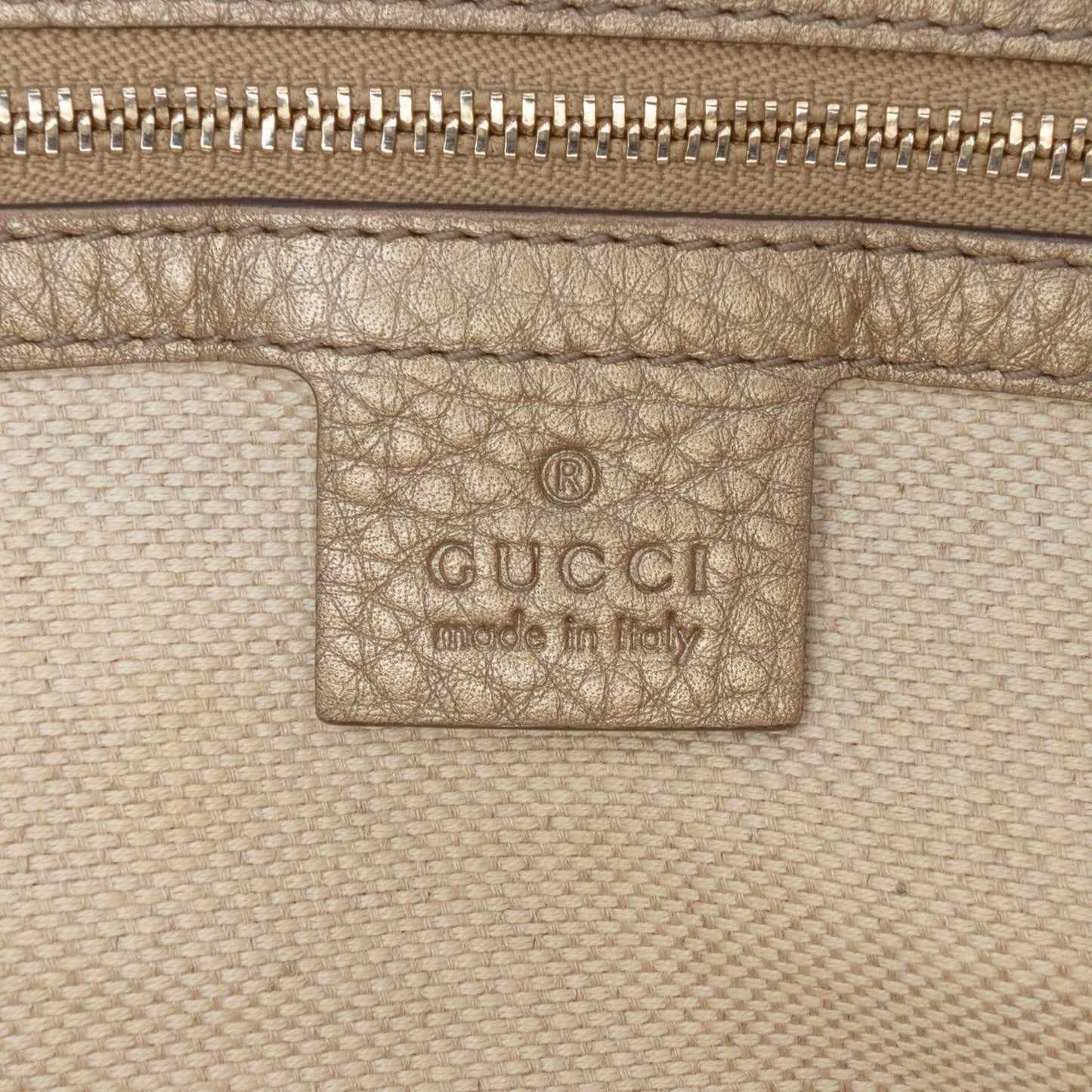 Gucci Small Metallic Leather Soho Working Satchel