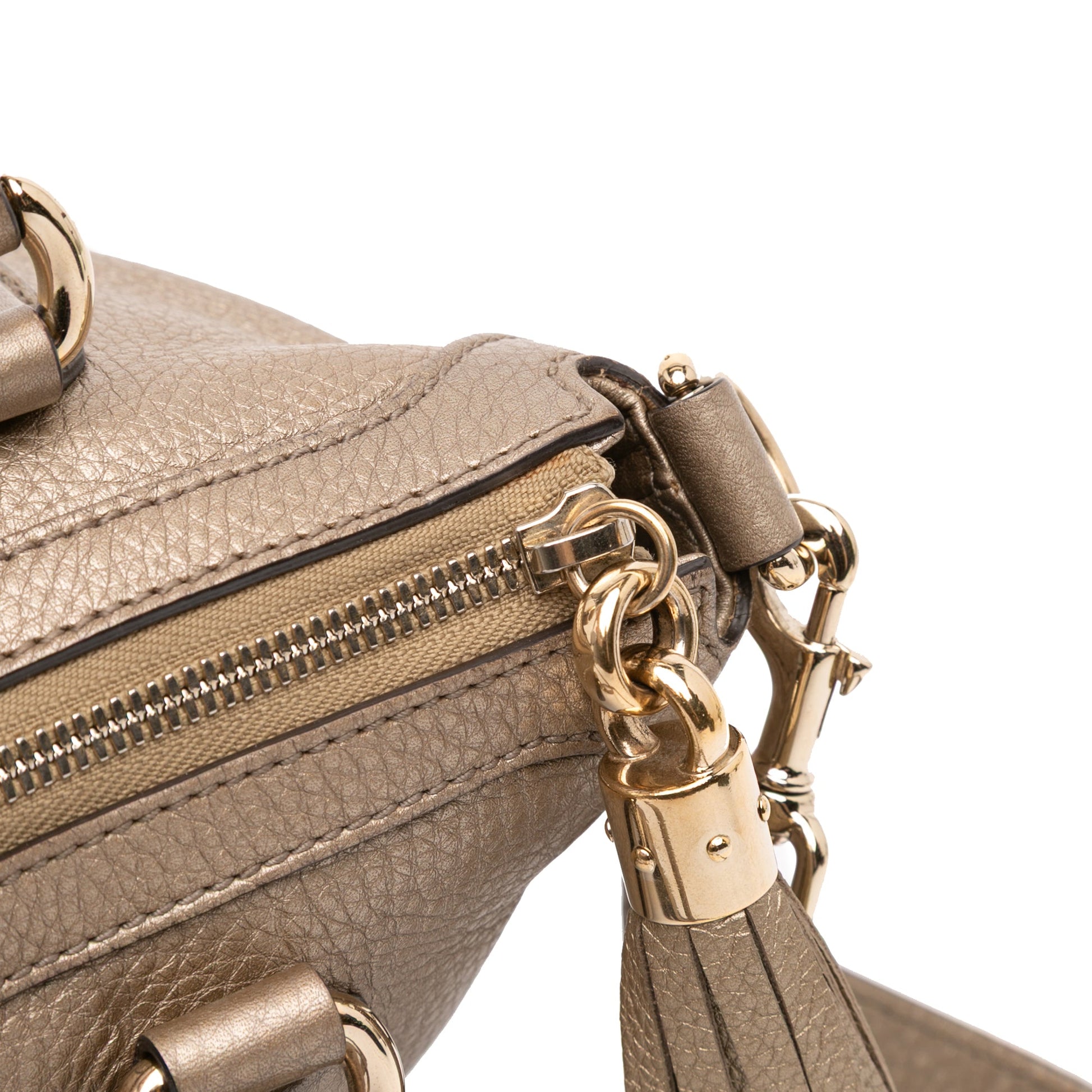 Gucci Small Metallic Leather Soho Working Satchel