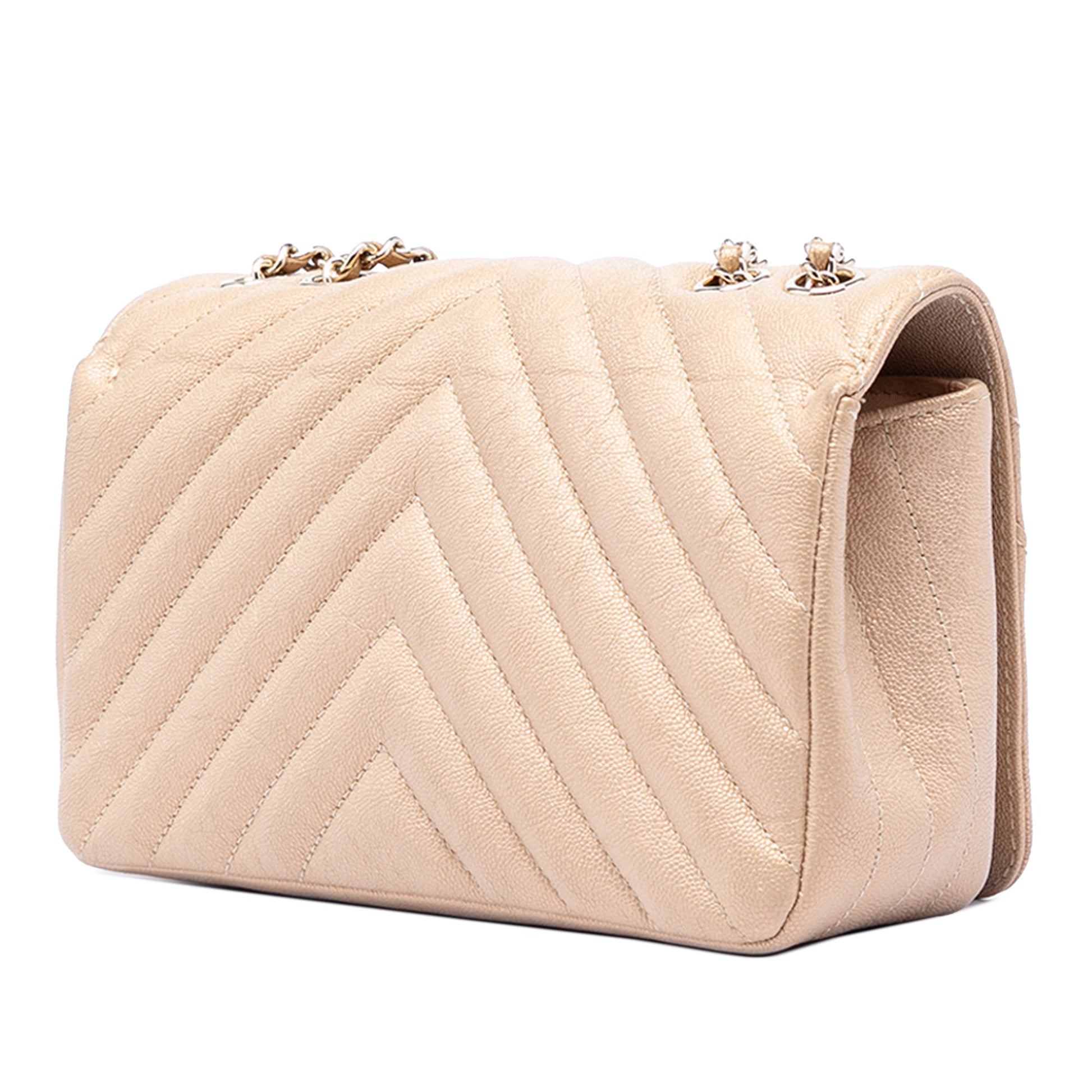 Small Chevron Caviar Statement Flap