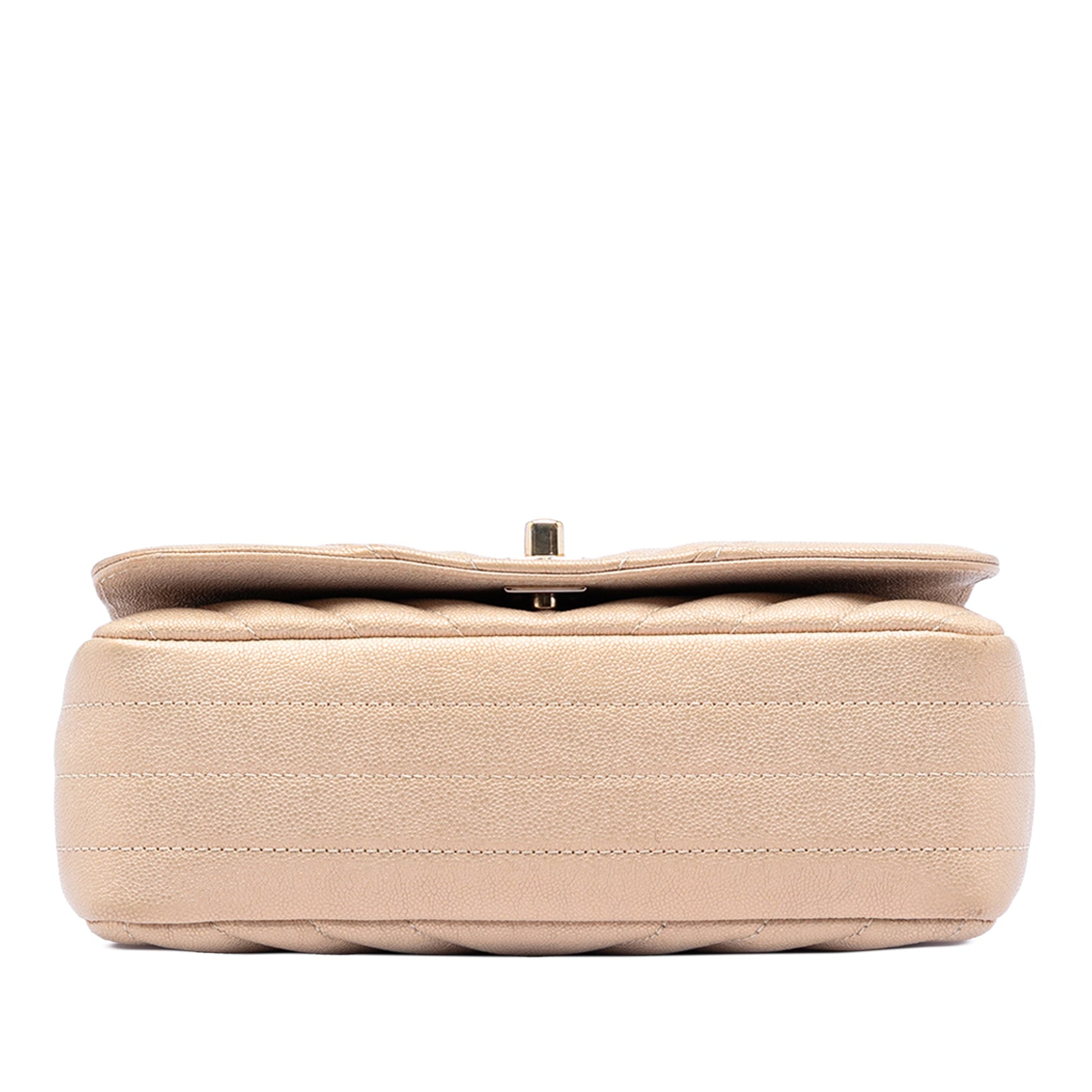Small Chevron Caviar Statement Flap