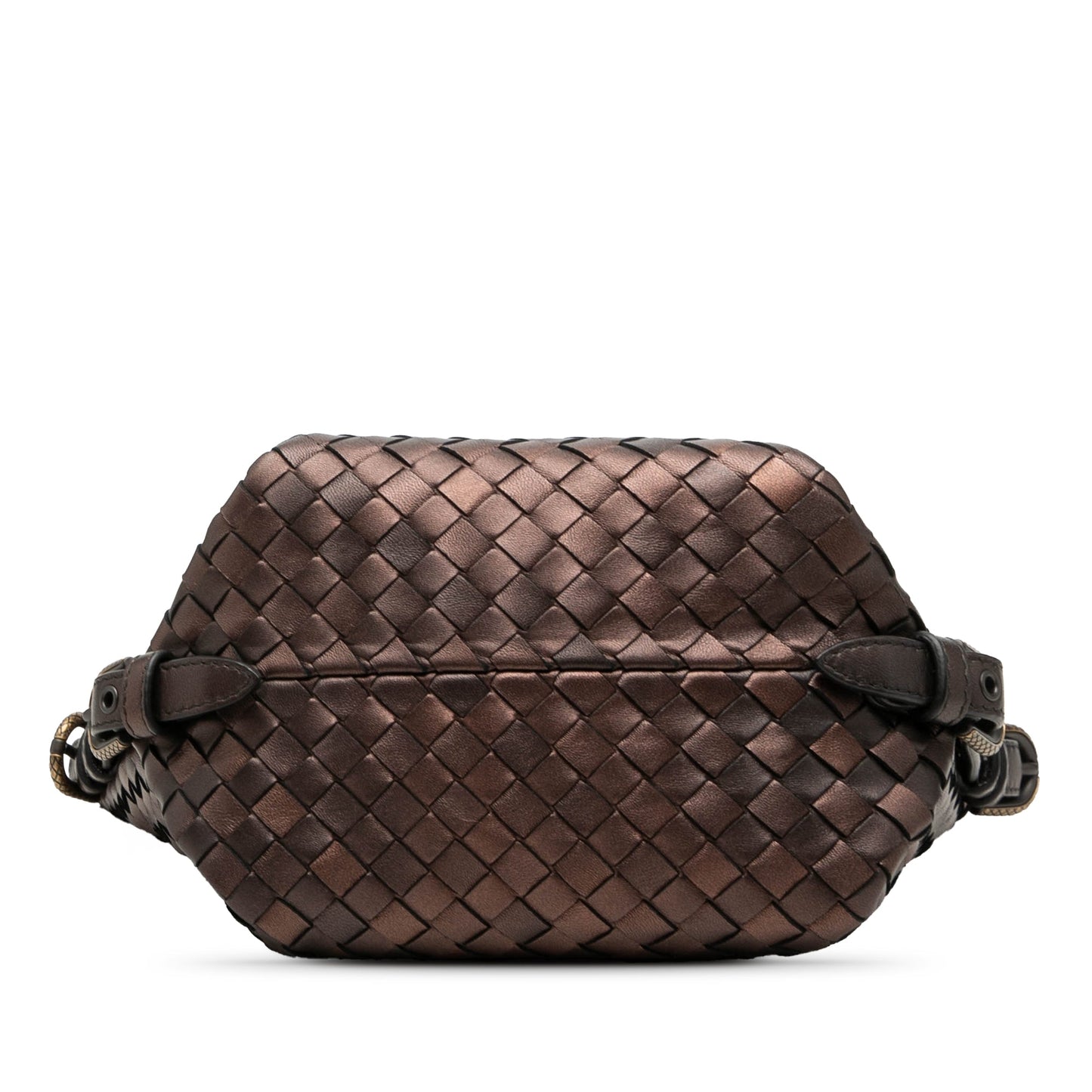 Bottega Veneta Metallic Nappa Intrecciato Belted Loop Handbag