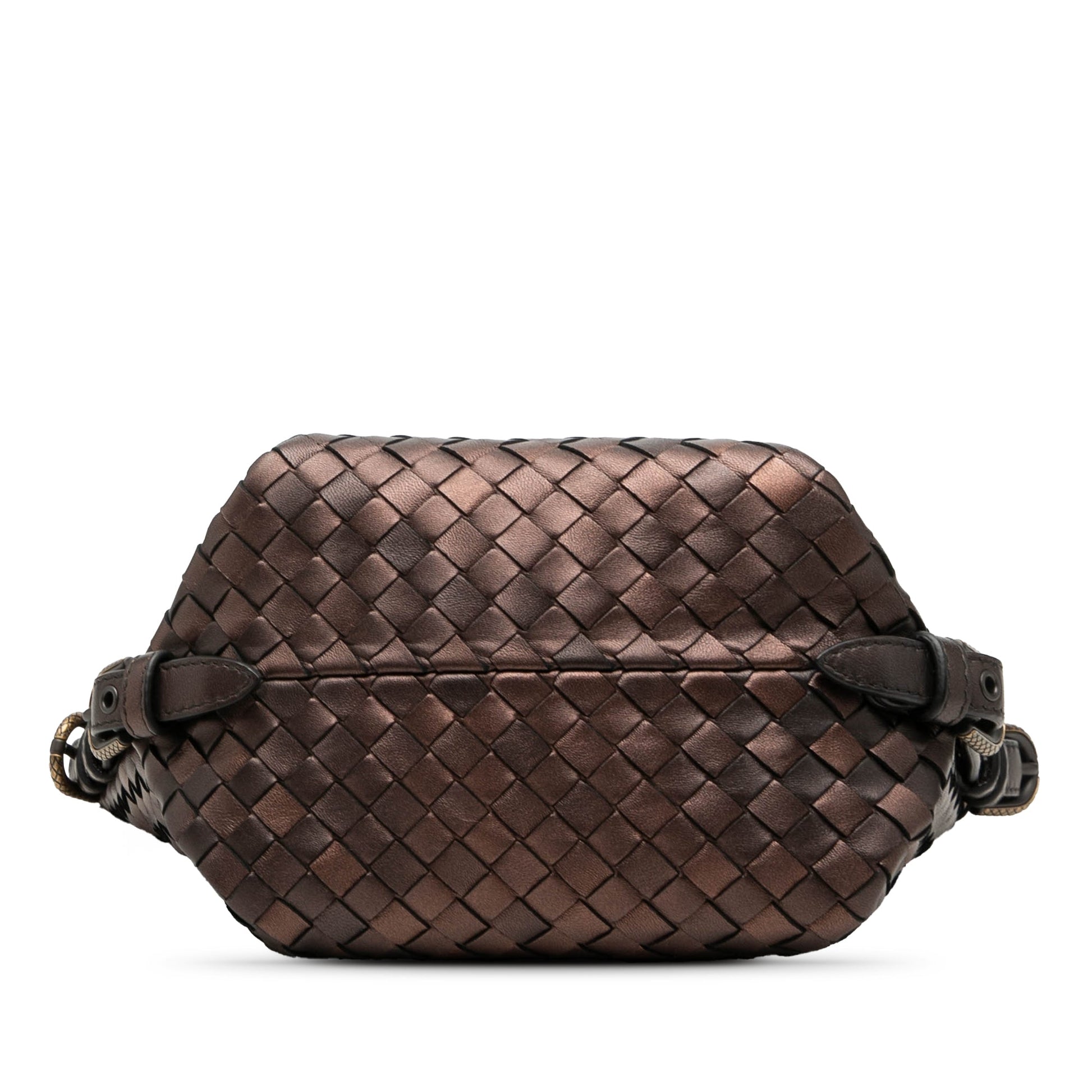 Bottega Veneta Metallic Nappa Intrecciato Belted Loop Handbag