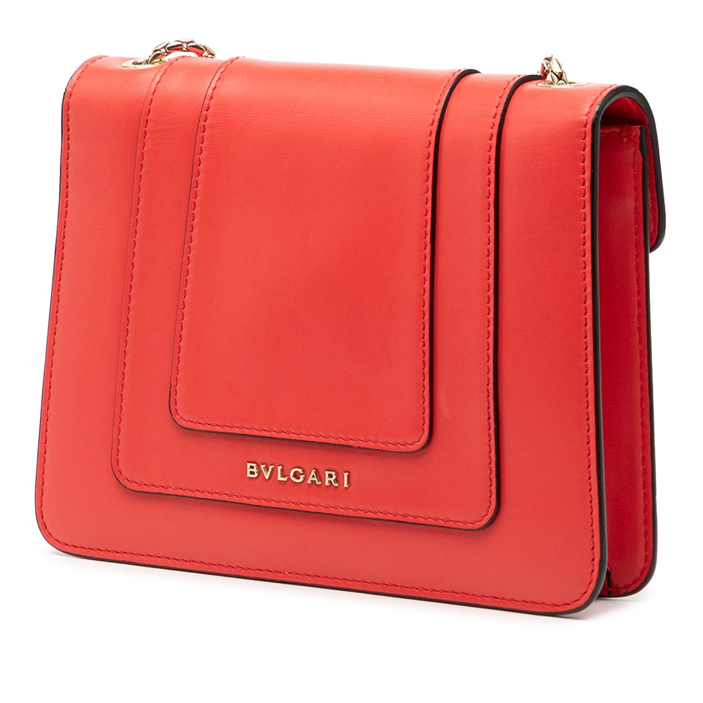 Bvlgari Small Leather Square Serpenti Forever Chain Crossbody