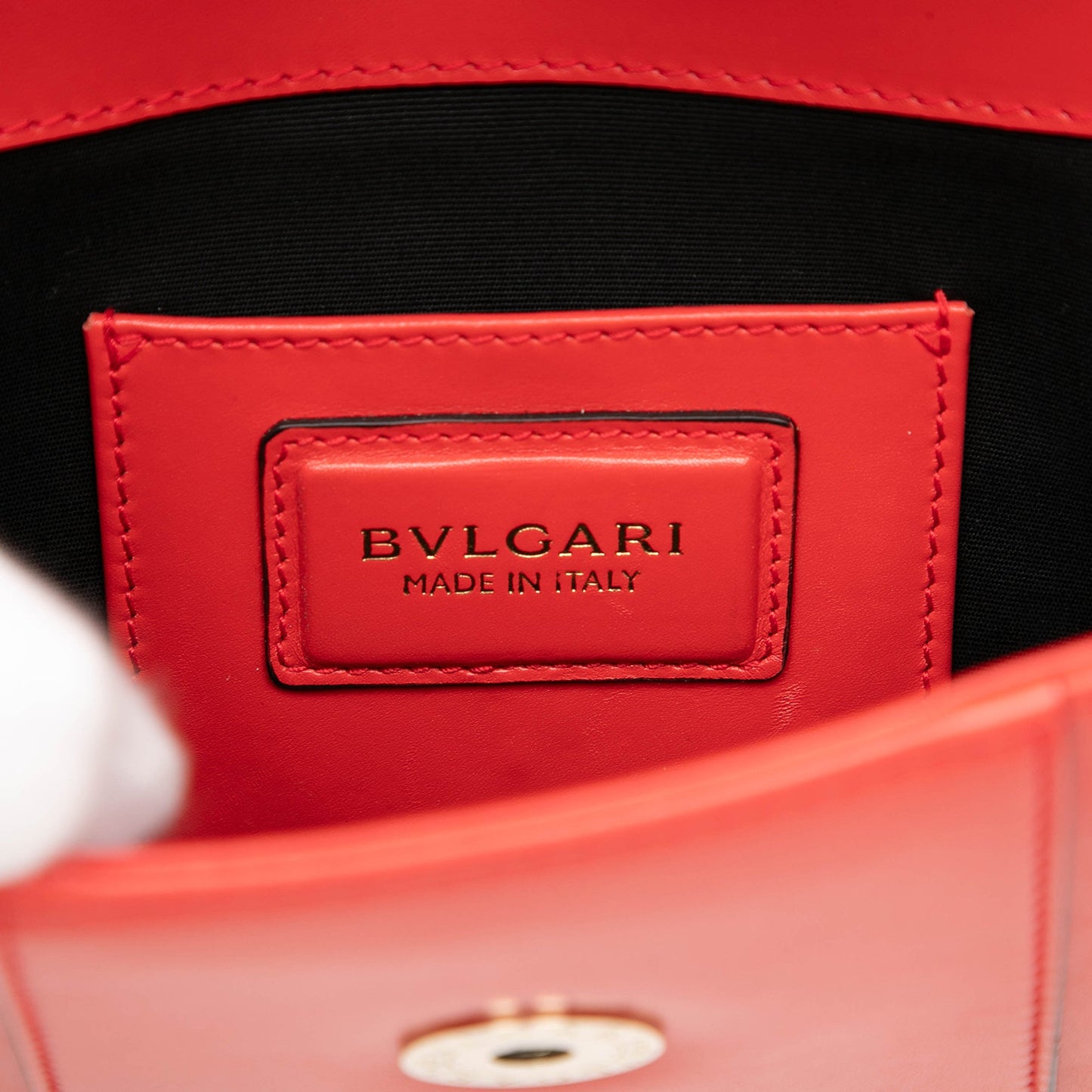 Bvlgari Small Leather Square Serpenti Forever Chain Crossbody