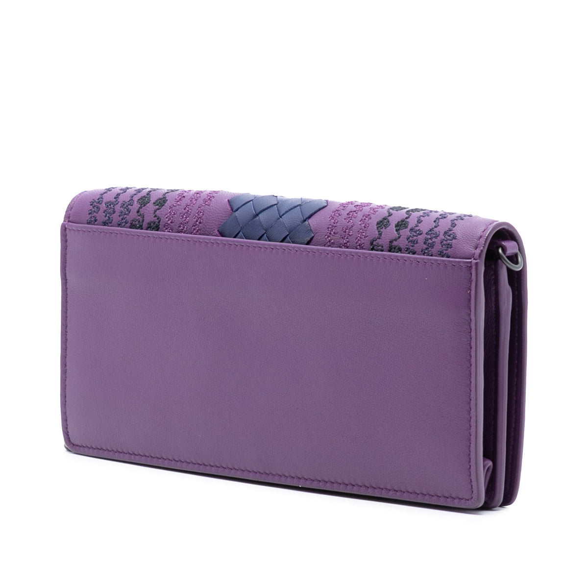 Bottega Veneta Nappa Intrecciato Embroidered Continental Wallet on Chain