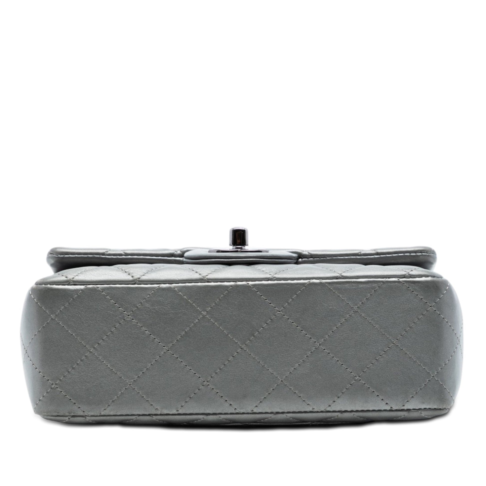 Chanel Mini Rectangular Classic Metallic Lambskin Single Flap