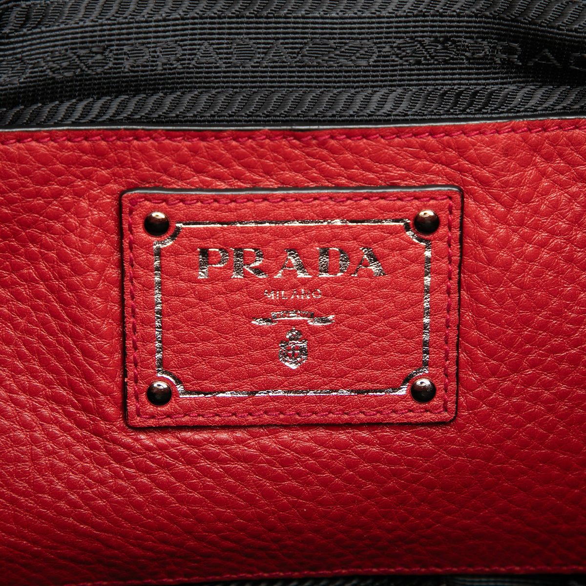 Prada Vitello Daino Open Convertible Tote — Red